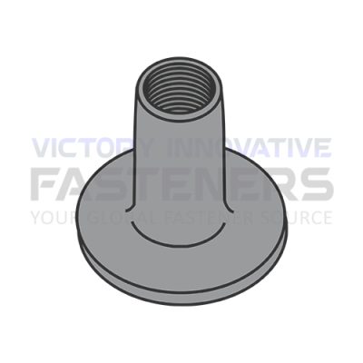 8-32X1/4 WELD NUT STL .718 RD BASE PLAIN