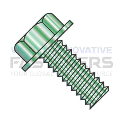 10-32X1/2 UNSLT IND HEXWASHER FT MS ZINC & GREEN